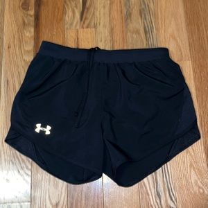Under Armour Heat Gear Loose Fit Running Shorts, Black, size XS.